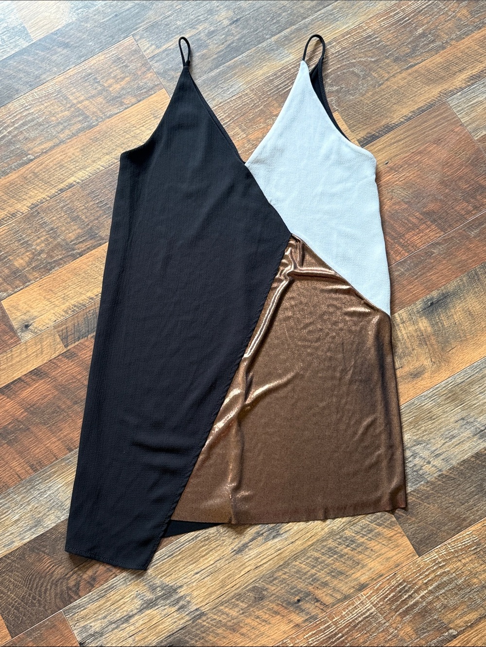 Zara B Collection Asymmetrical Colorblock Midi Dress Size Small